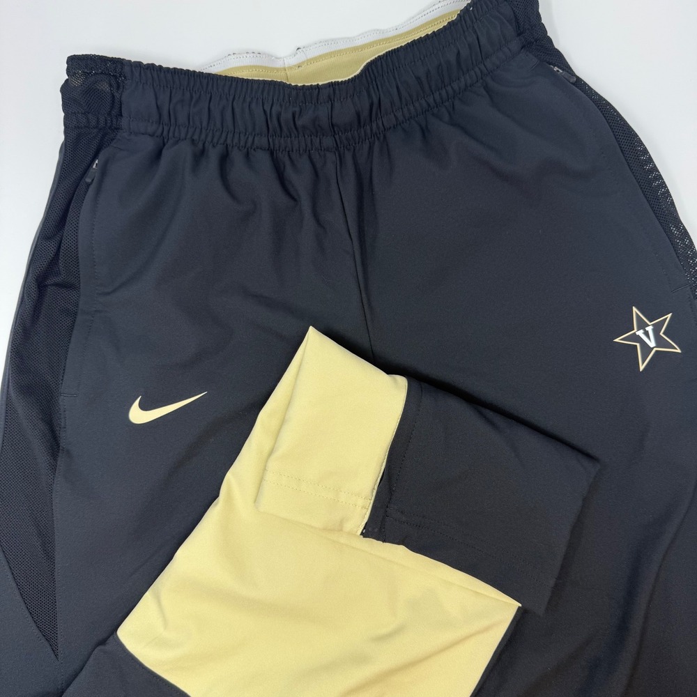 Nike Dri Fit Mens Track Pants Black Gold Athletic‎ Joggers Size Medium